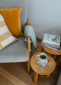 Chair and books